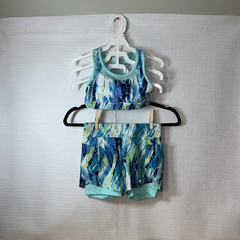 AVIA 2 Piece Sports Bra Shorts Set Girls Size 6/6X